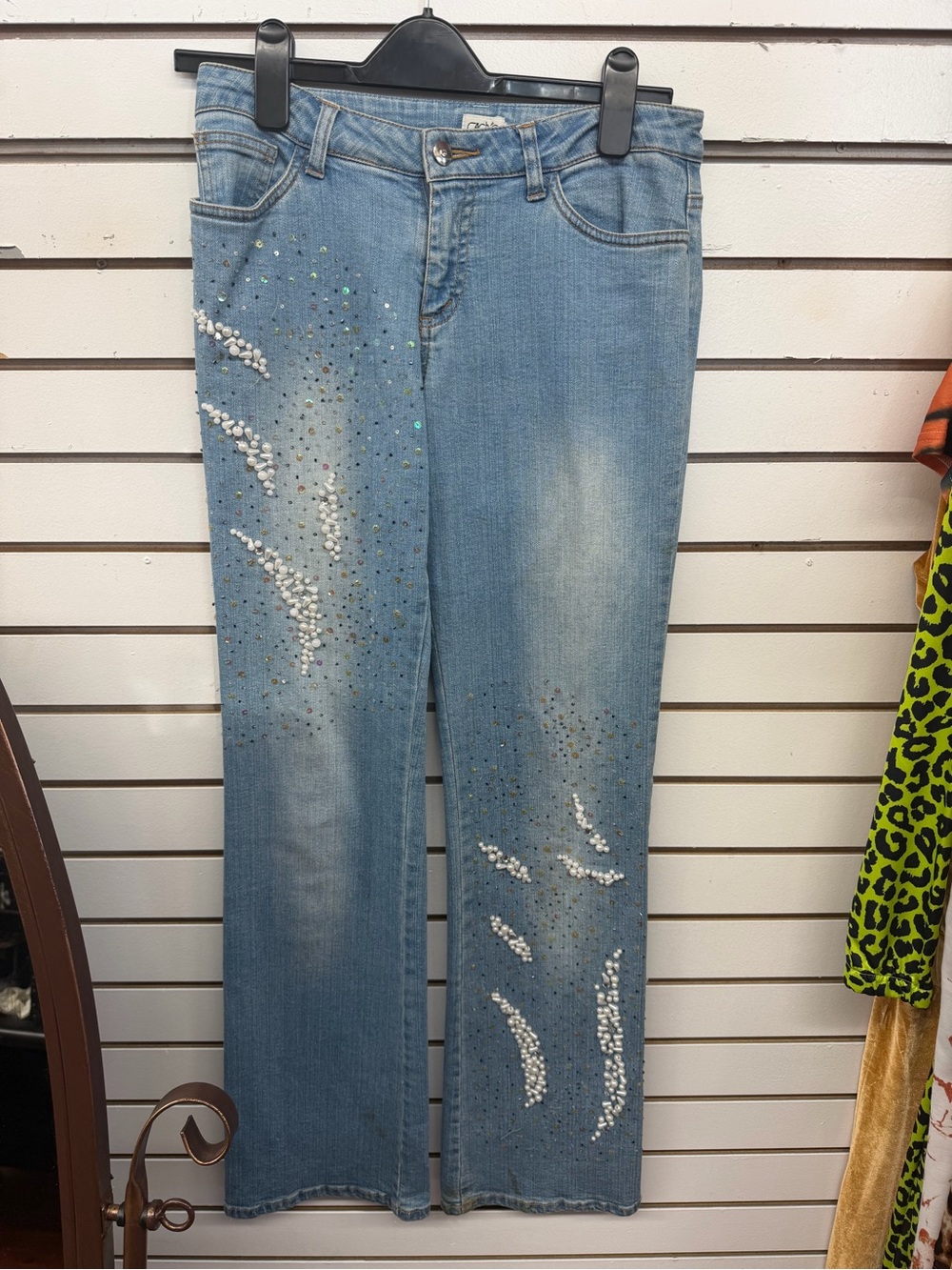 Cache Embellished Pearl Rhinestone Bootcut Jeans Women’s Size 4